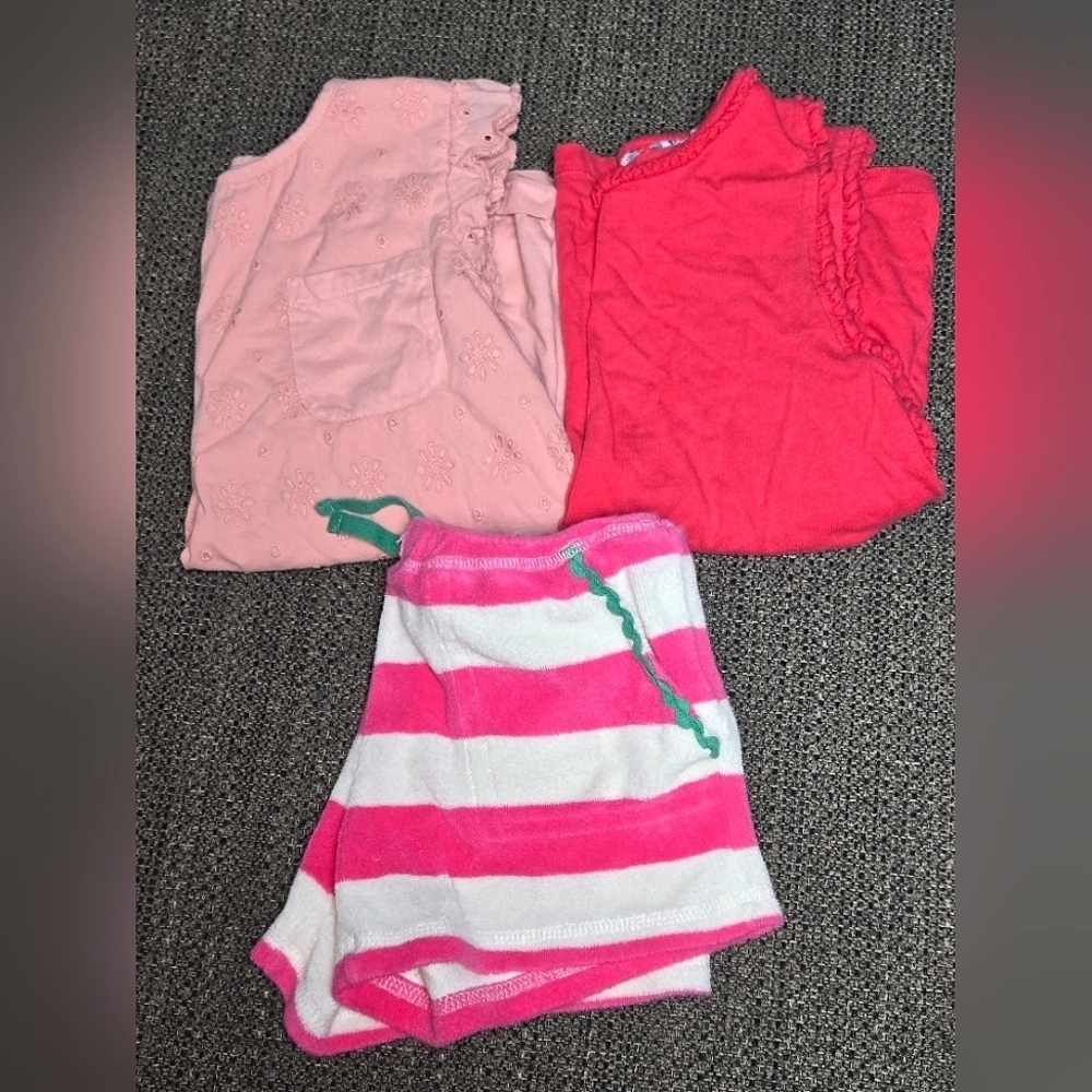 Lot/Bundle Of Girl's Mini Boden Tank‎ Tops & Terry Shorts, Size 9/10